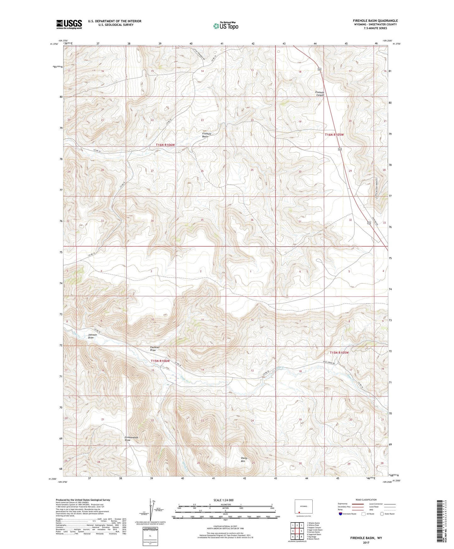 Firehole Basin Wyoming US Topo Map Image