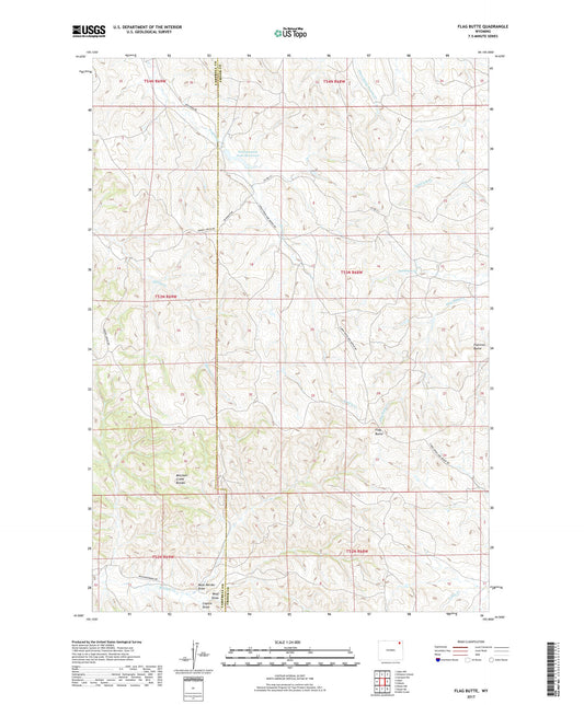 Flag Butte Wyoming US Topo Map Image