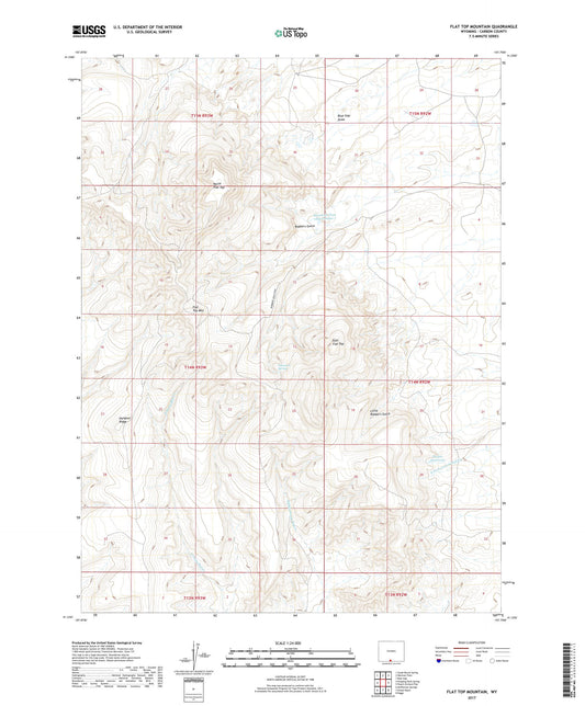 Flat Top Mountain Wyoming US Topo Map Image