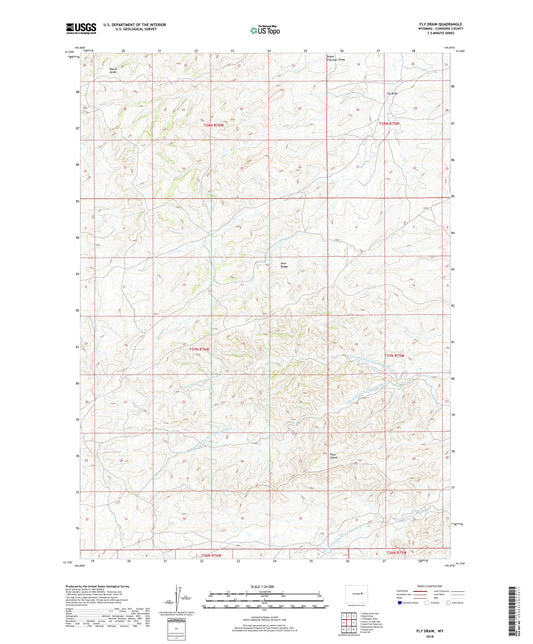 Fly Draw Wyoming US Topo Map Image