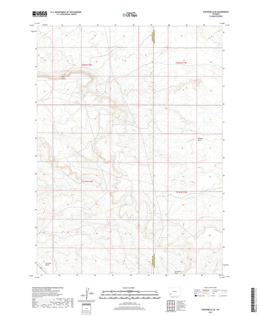 Fontenelle SE Wyoming US Topo Map Image