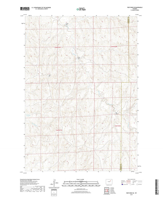 Fort Reno SE Wyoming US Topo Map Image