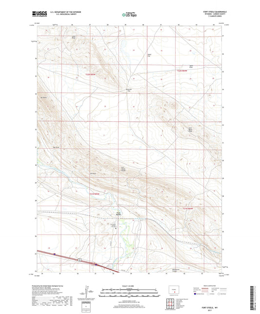 Fort Steele Wyoming US Topo Map Image