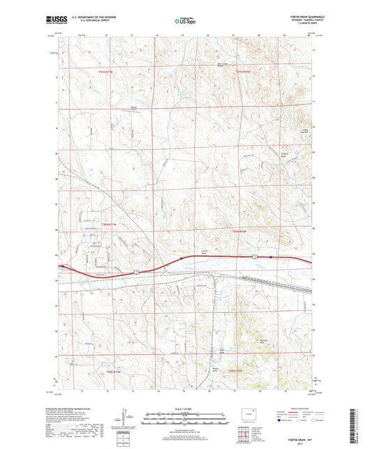 Fortin Draw Wyoming US Topo Map Image