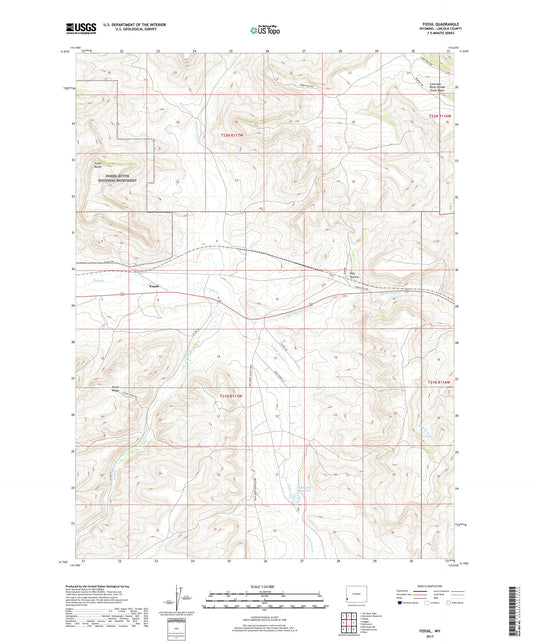 Fossil Wyoming US Topo Map Image