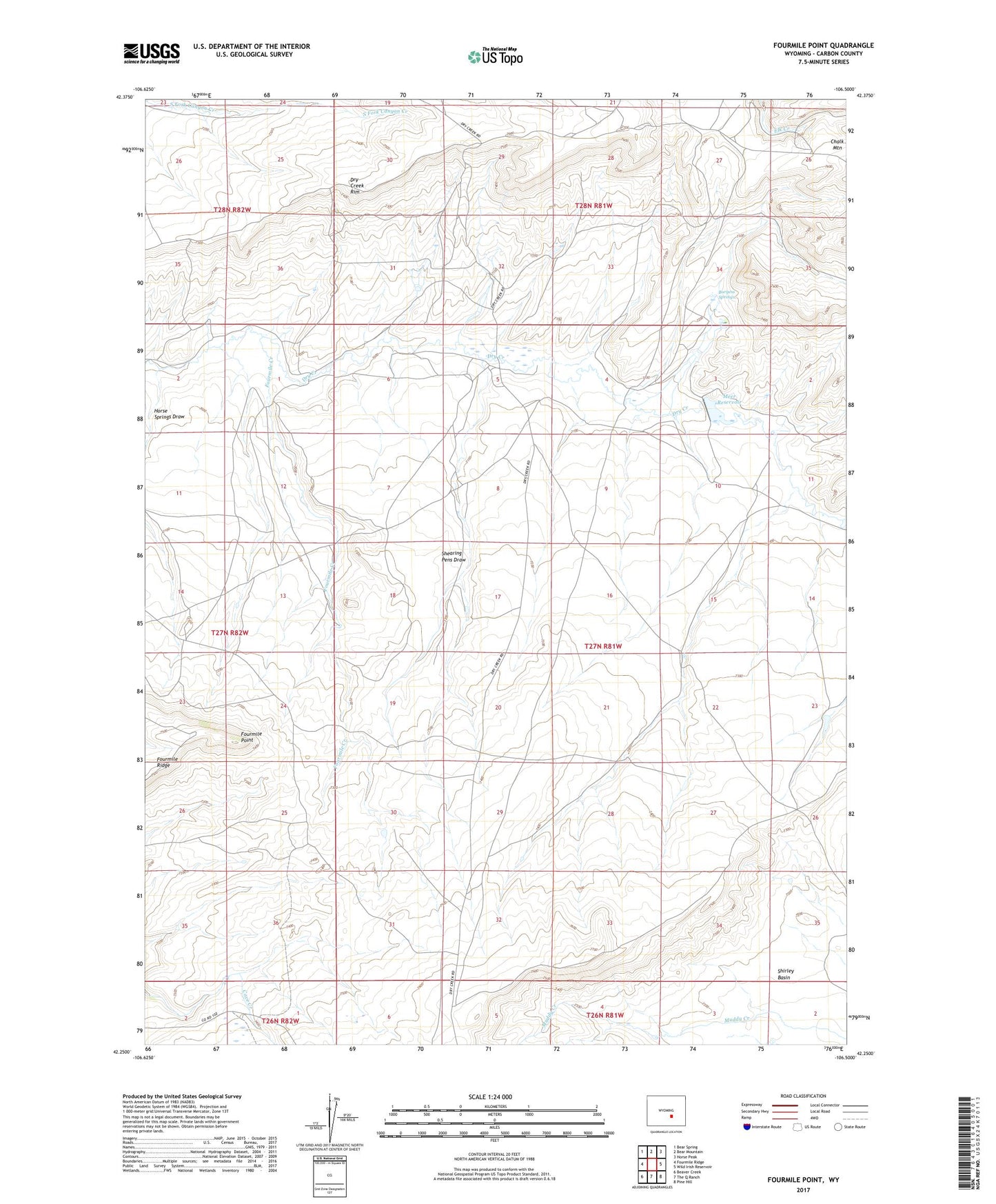 Fourmile Point Wyoming US Topo Map Image