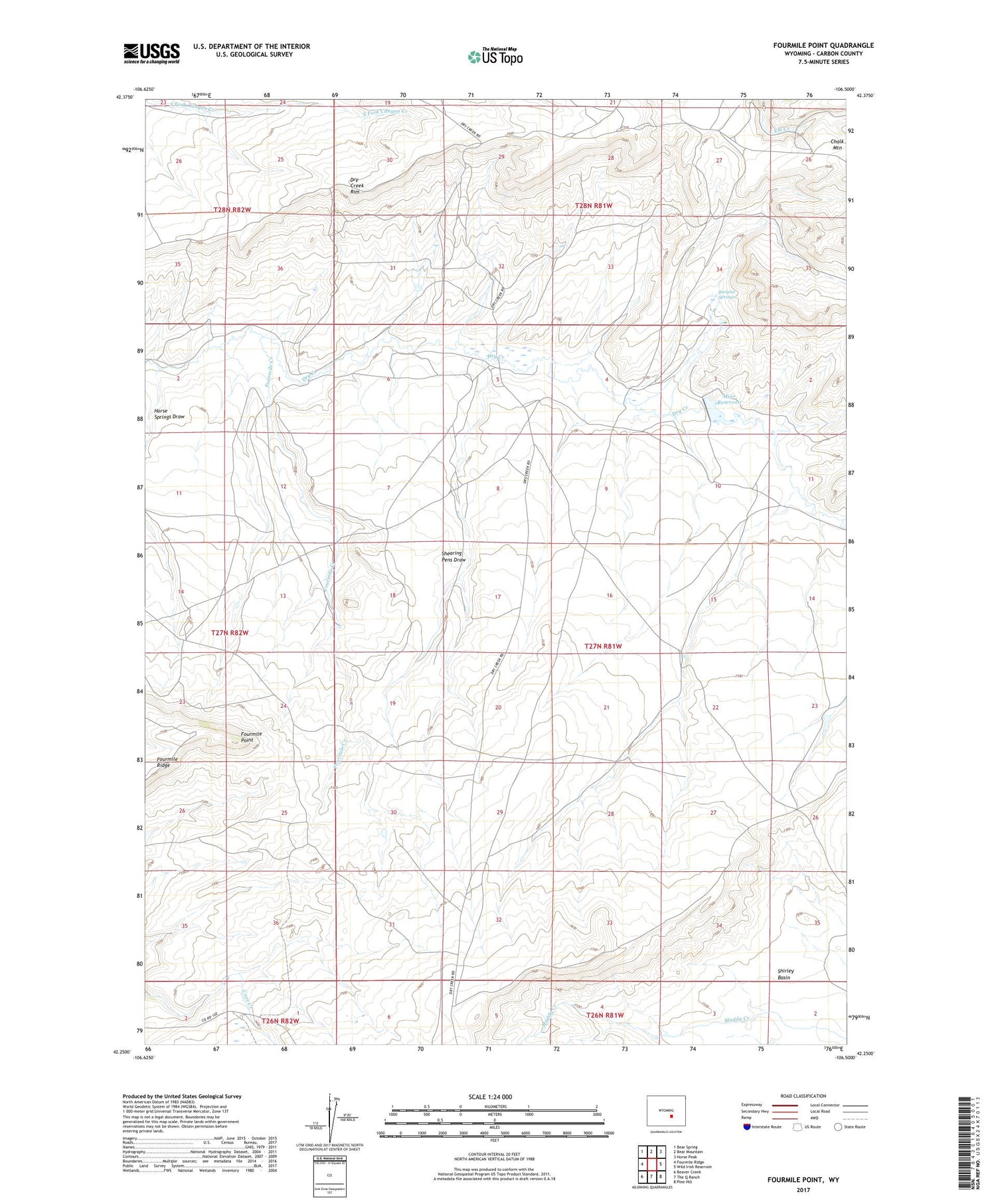 Fourmile Point Wyoming US Topo Map Image
