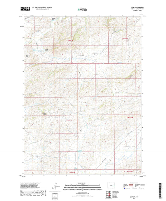 Garrett Wyoming US Topo Map Image