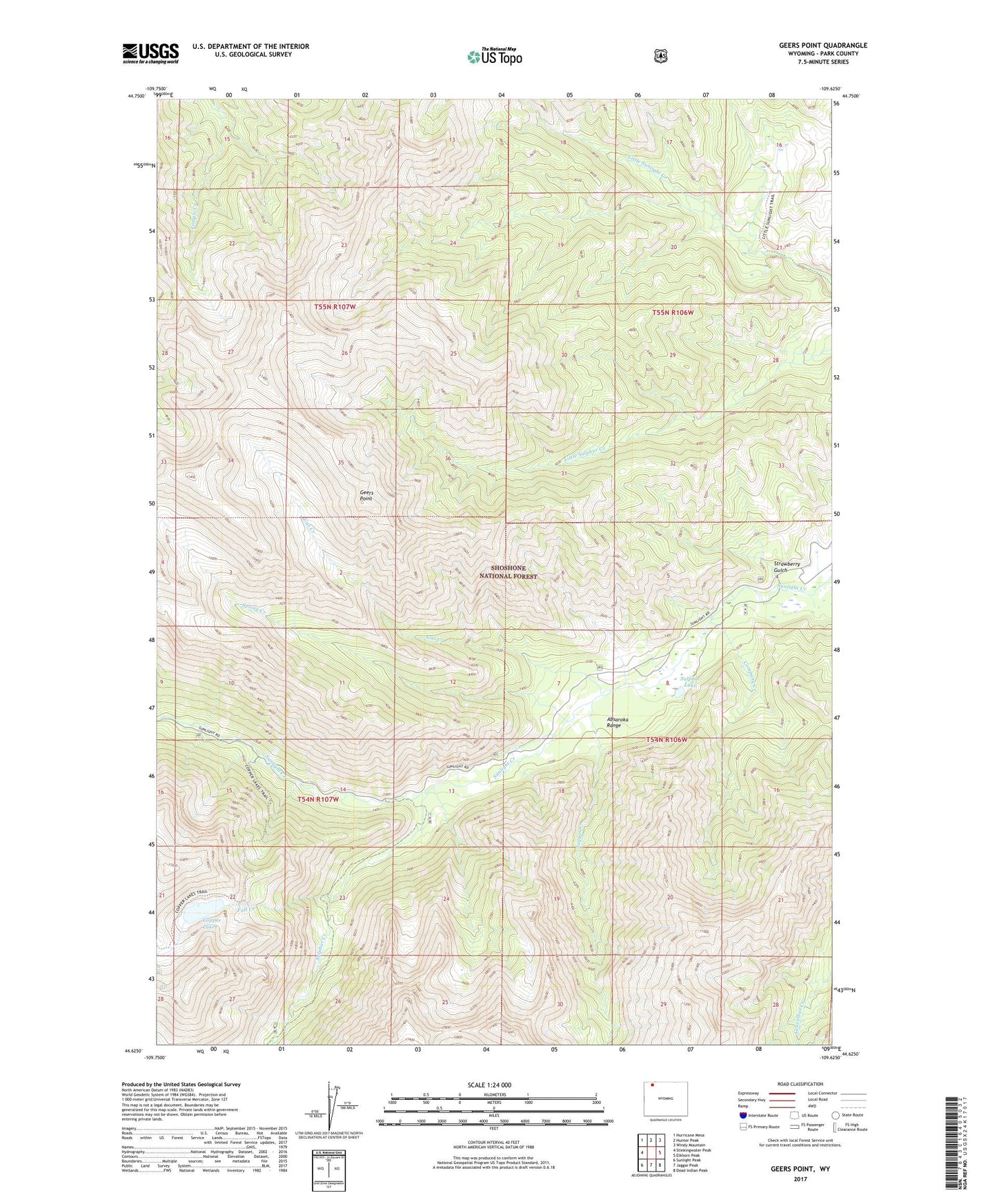 Geers Point Wyoming US Topo Map Image