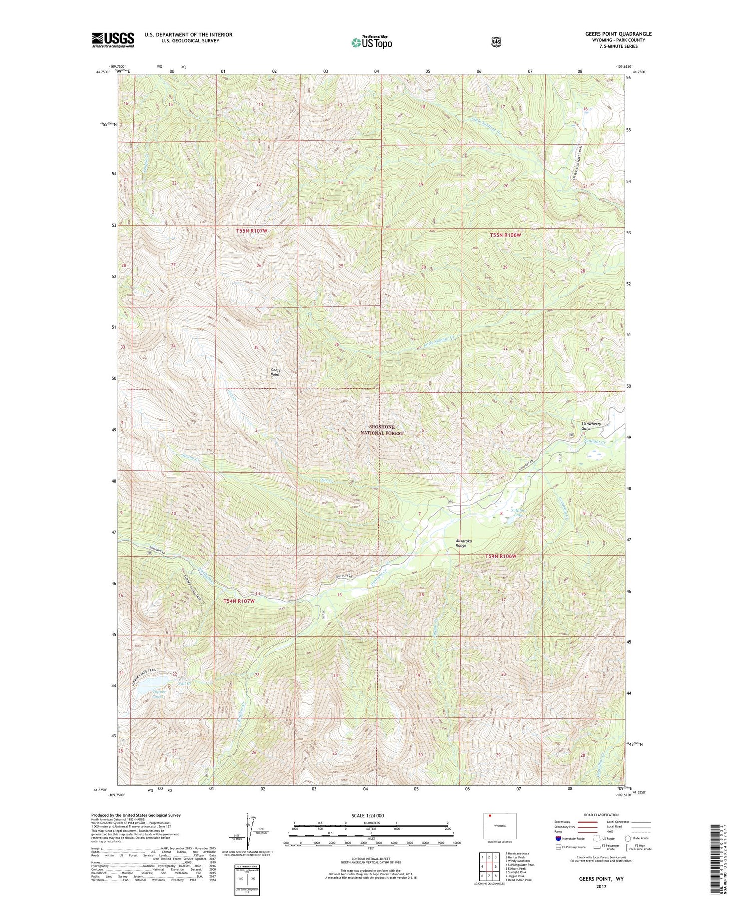 Geers Point Wyoming US Topo Map Image