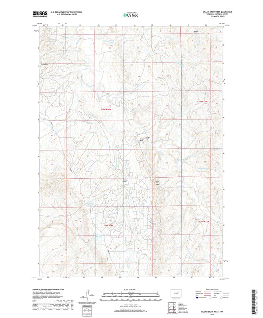 Gillam Draw West Wyoming US Topo Map Image