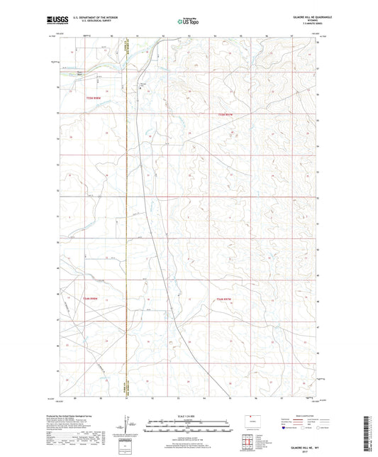 Gilmore Hill NE Wyoming US Topo Map Image