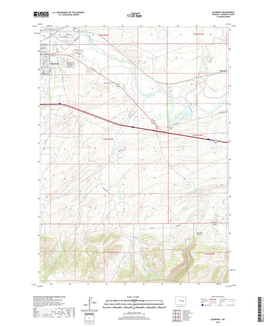 Glenrock Wyoming US Topo Map Image