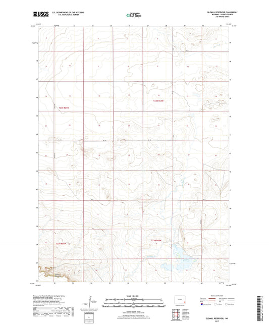 Glomill Reservoir Wyoming US Topo Map Image