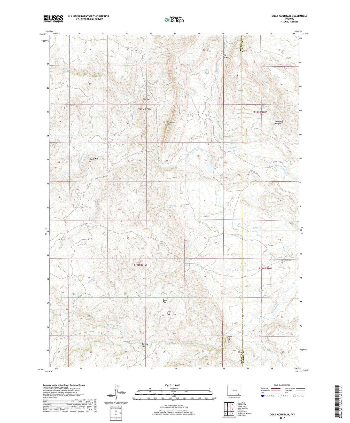 Goat Mountain Wyoming US Topo Map Image