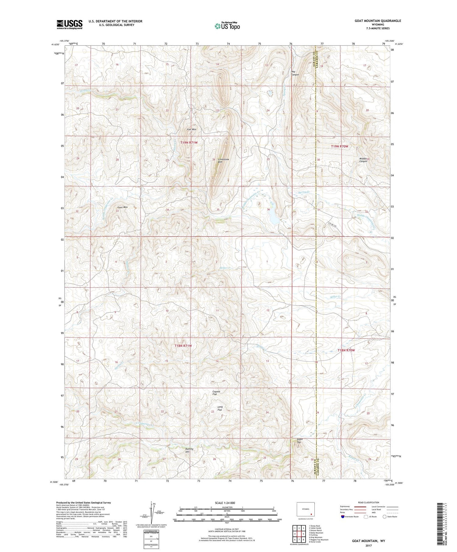 Goat Mountain Wyoming US Topo Map Image