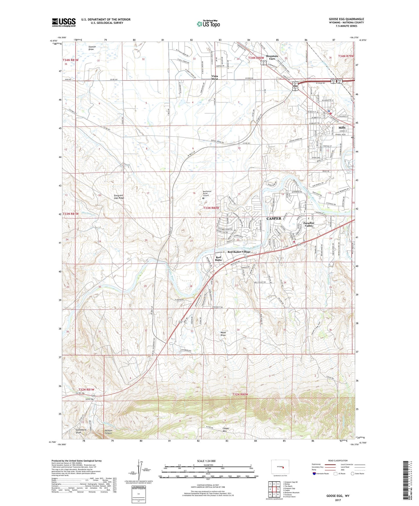 Goose Egg Wyoming US Topo Map Image