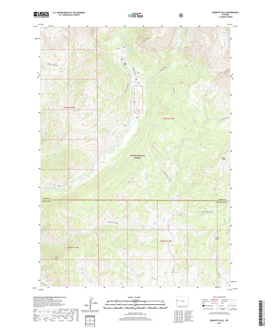 Granite Falls Wyoming US Topo Map Image
