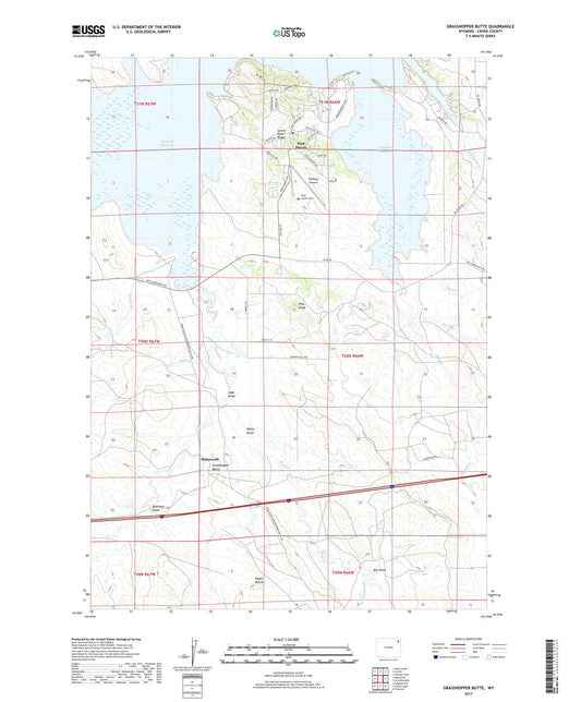 Grasshopper Butte Wyoming US Topo Map Image