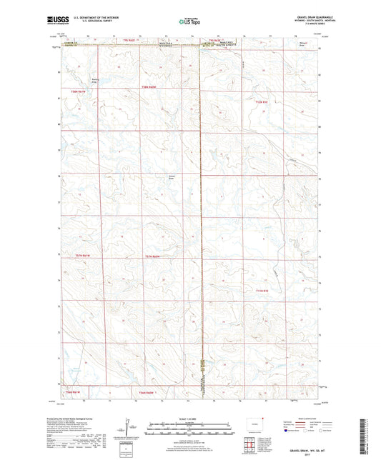 Gravel Draw Wyoming US Topo Map Image