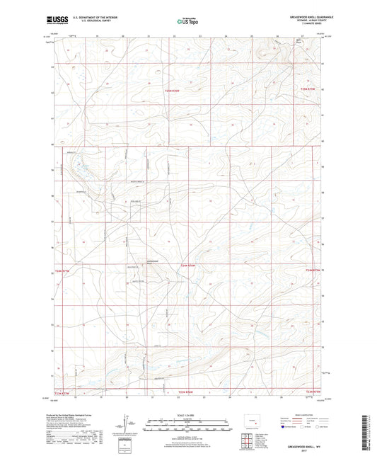 Greasewood Knoll Wyoming US Topo Map Image