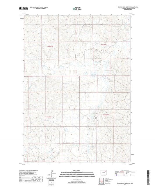 Greasewood Reservoir Wyoming US Topo Map Image