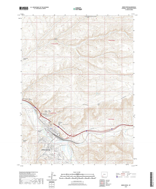 Green River Wyoming US Topo Map Image