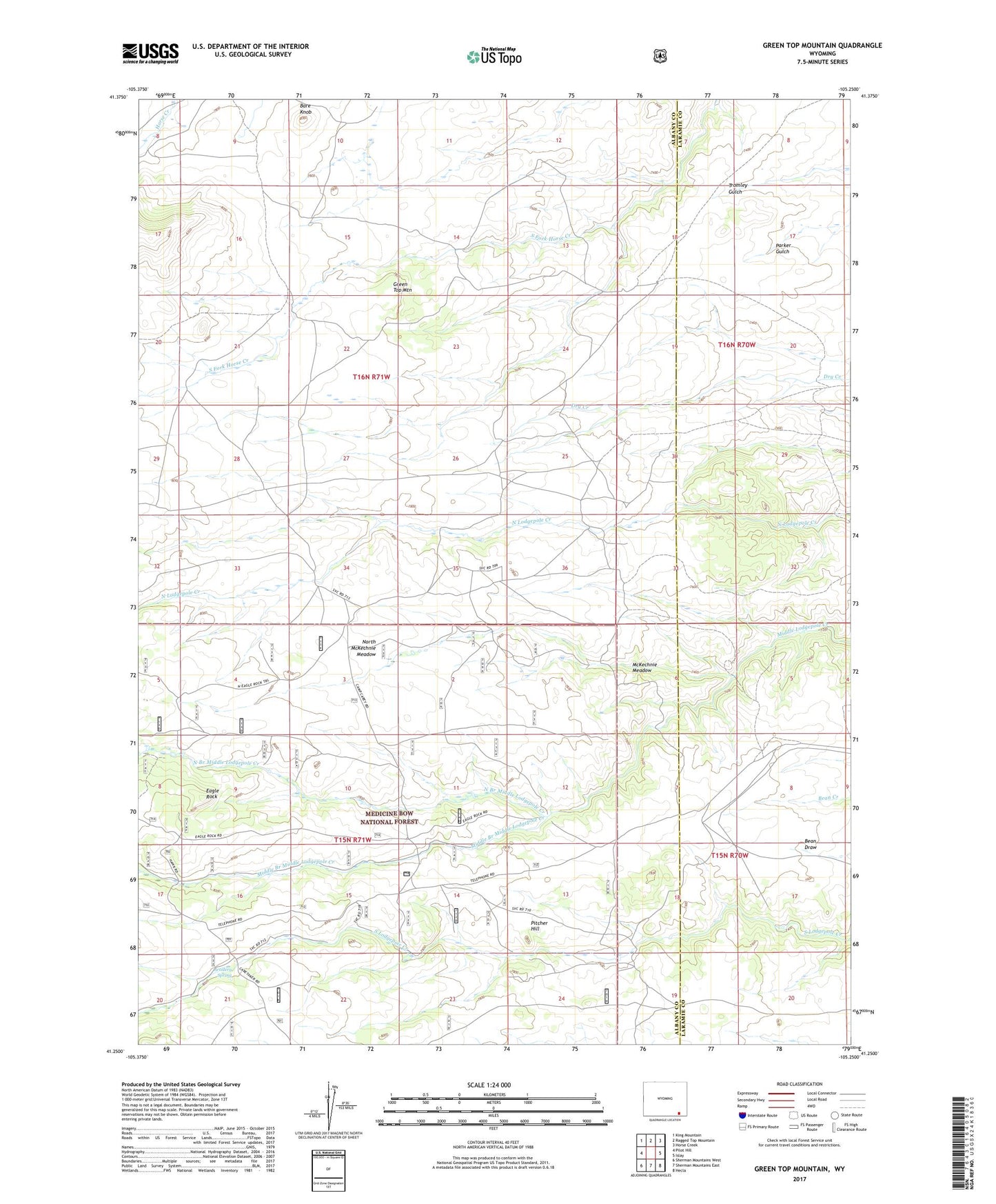Green Top Mountain Wyoming US Topo Map Image