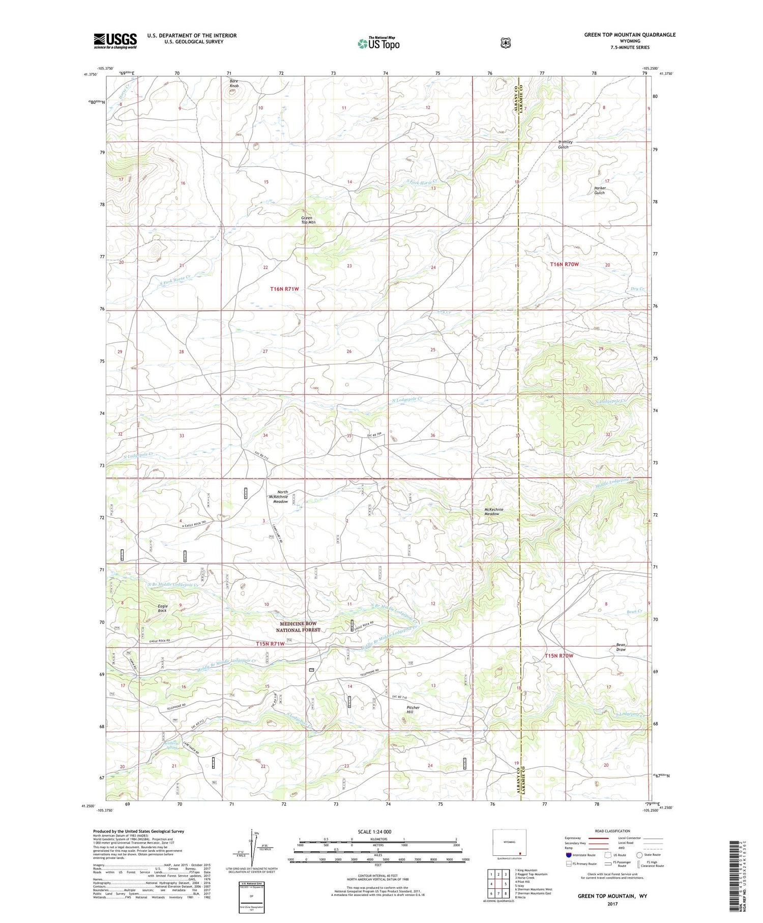 Green Top Mountain Wyoming US Topo Map Image