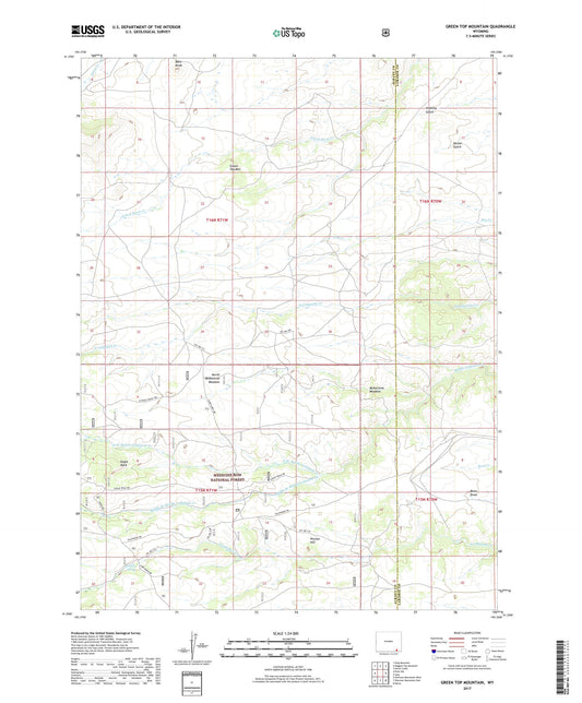 Green Top Mountain Wyoming US Topo Map Image