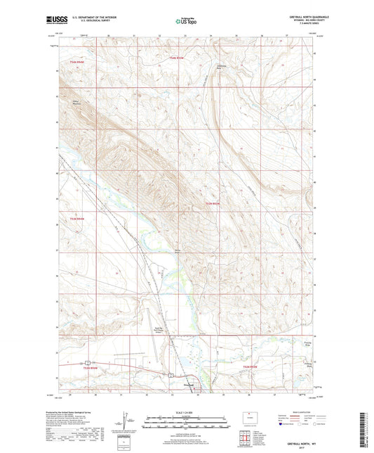 Greybull North Wyoming US Topo Map Image
