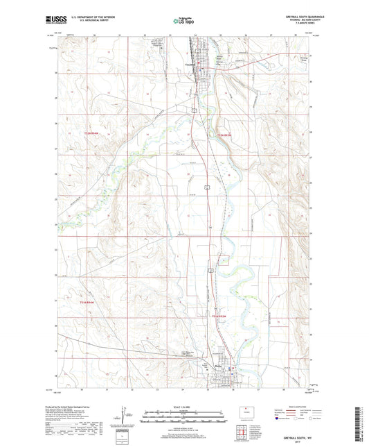 Greybull South Wyoming US Topo Map Image