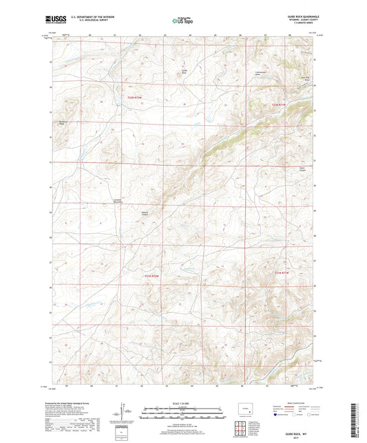 Guide Rock Wyoming US Topo Map Image