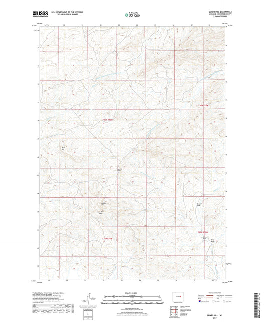 Gumbo Hill Wyoming US Topo Map Image