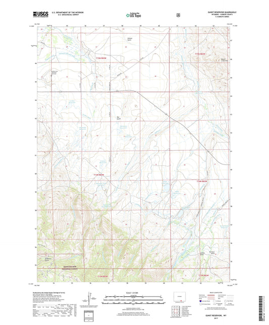 Gunst Reservoir Wyoming US Topo Map Image