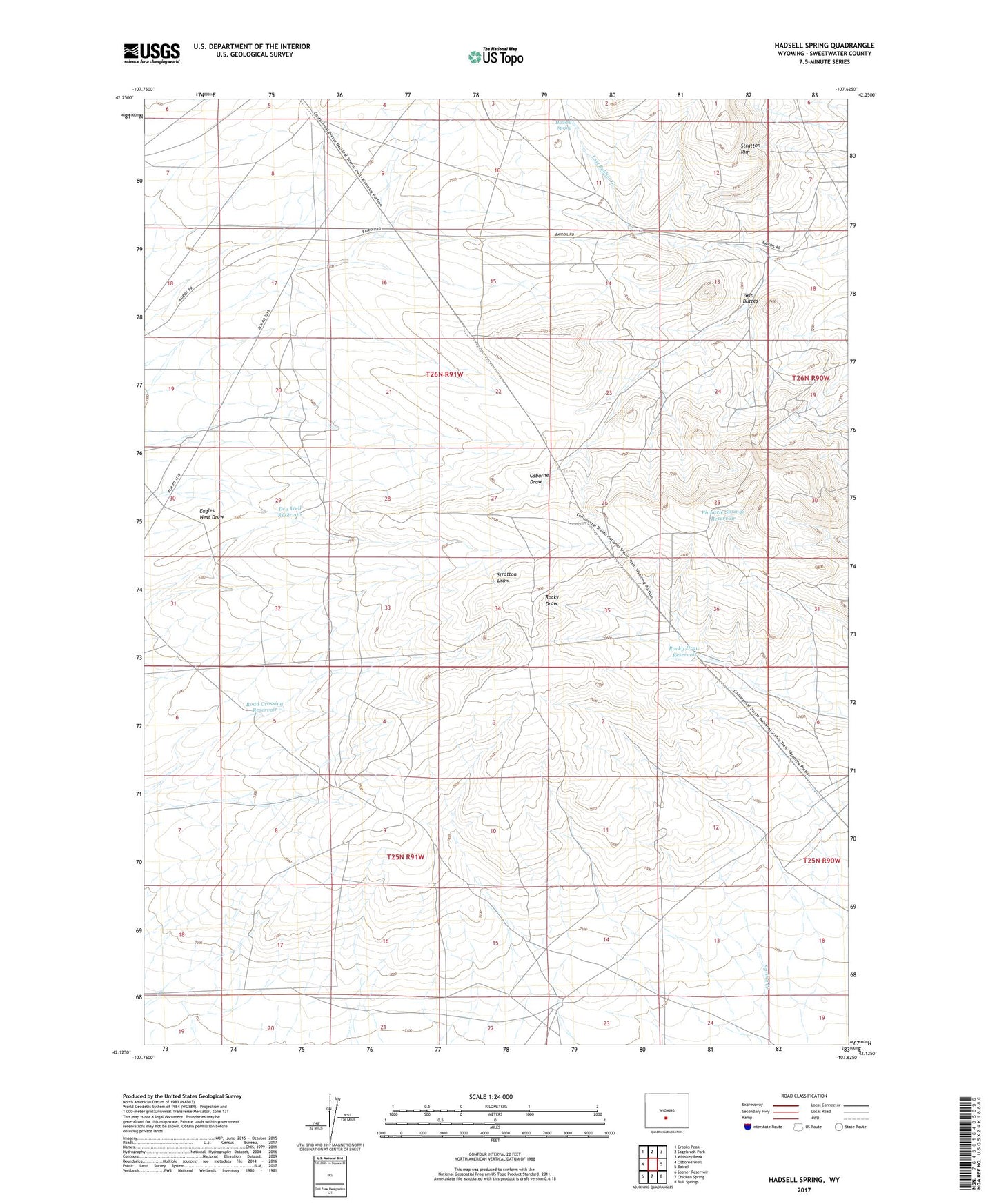 Hadsell Spring Wyoming US Topo Map Image