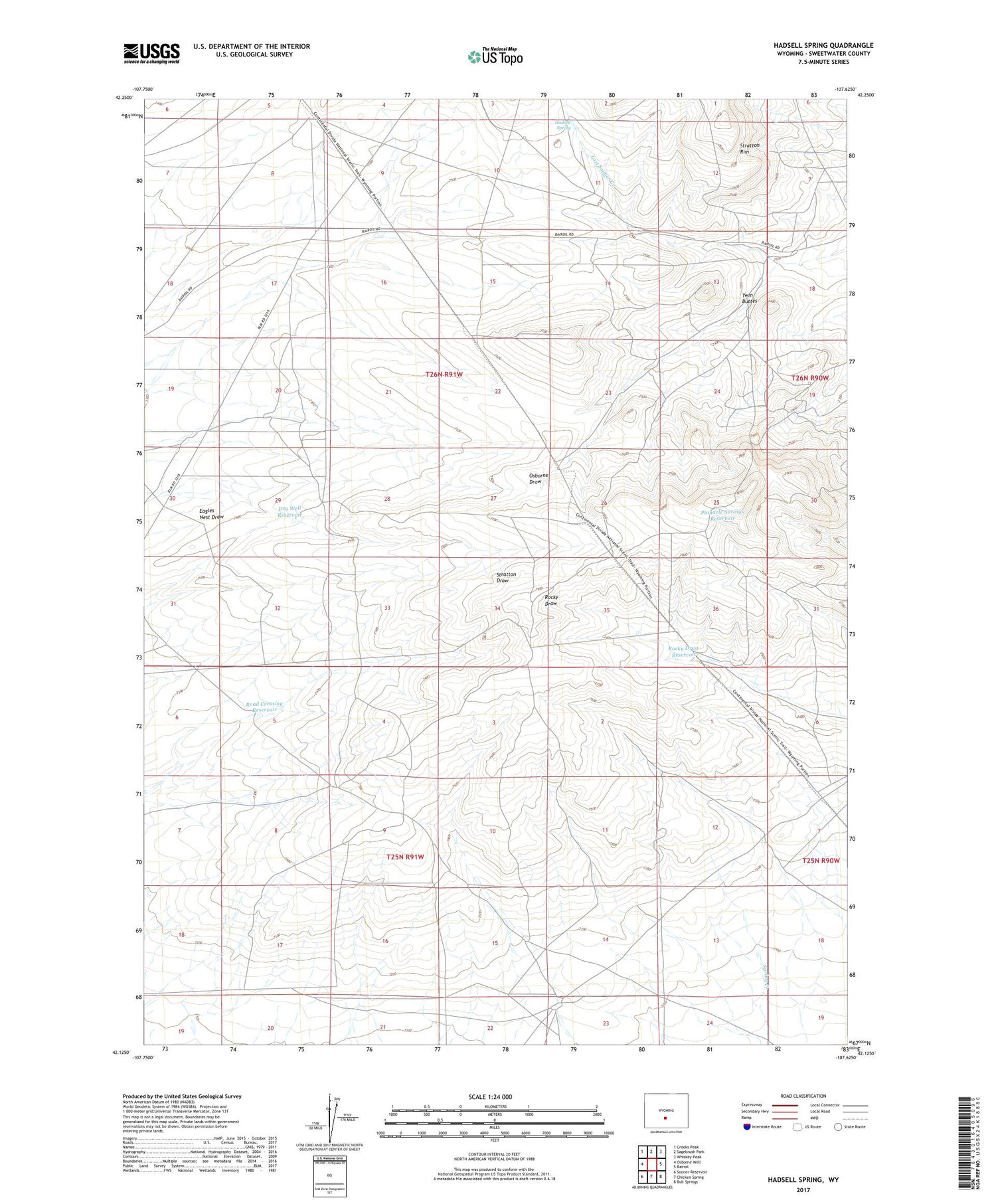 Hadsell Spring Wyoming US Topo Map Image