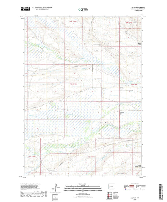 Halfway Wyoming US Topo Map Image