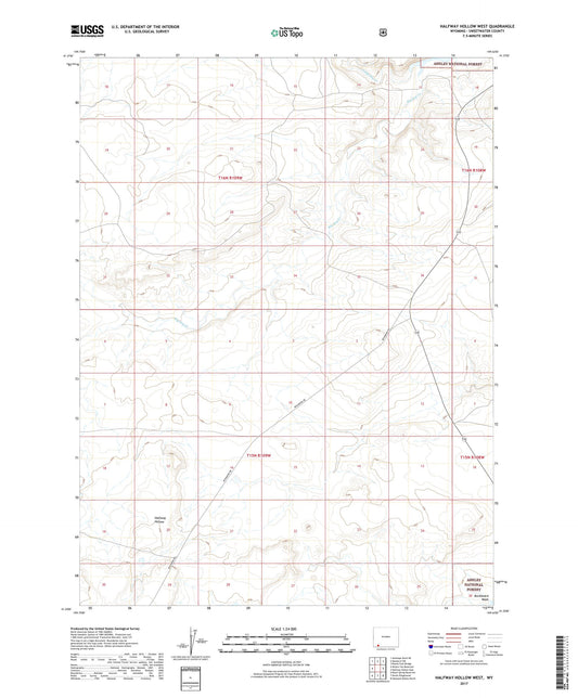 Halfway Hollow West Wyoming US Topo Map Image