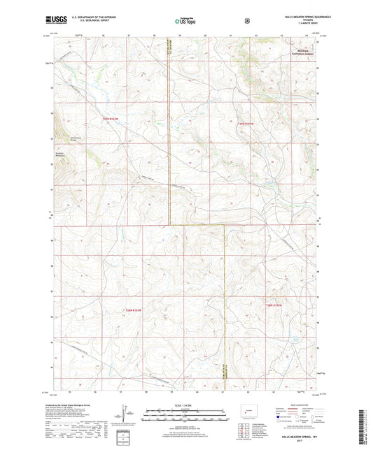 Halls Meadow Spring Wyoming US Topo Map Image