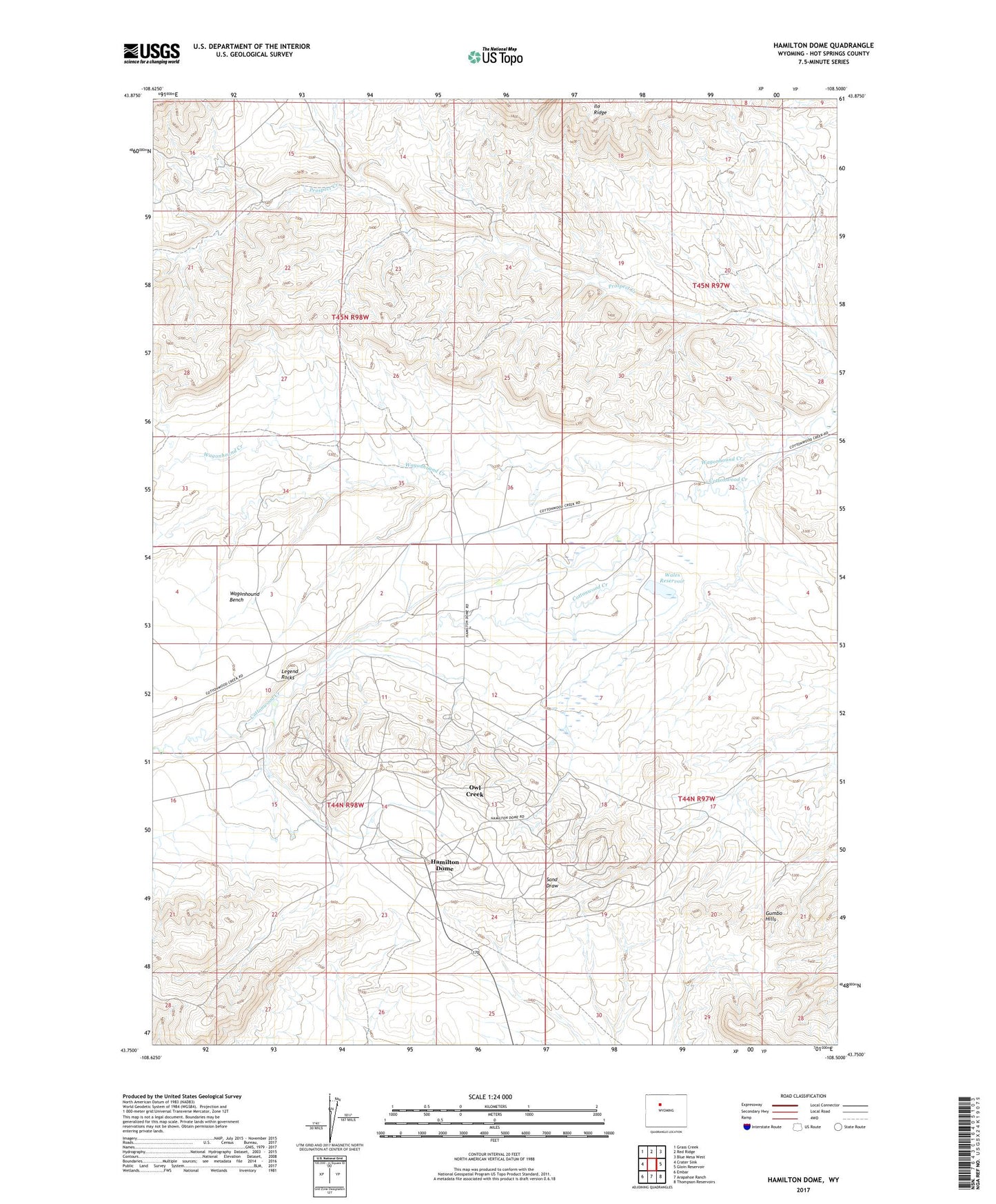 Hamilton Dome Wyoming US Topo Map Image