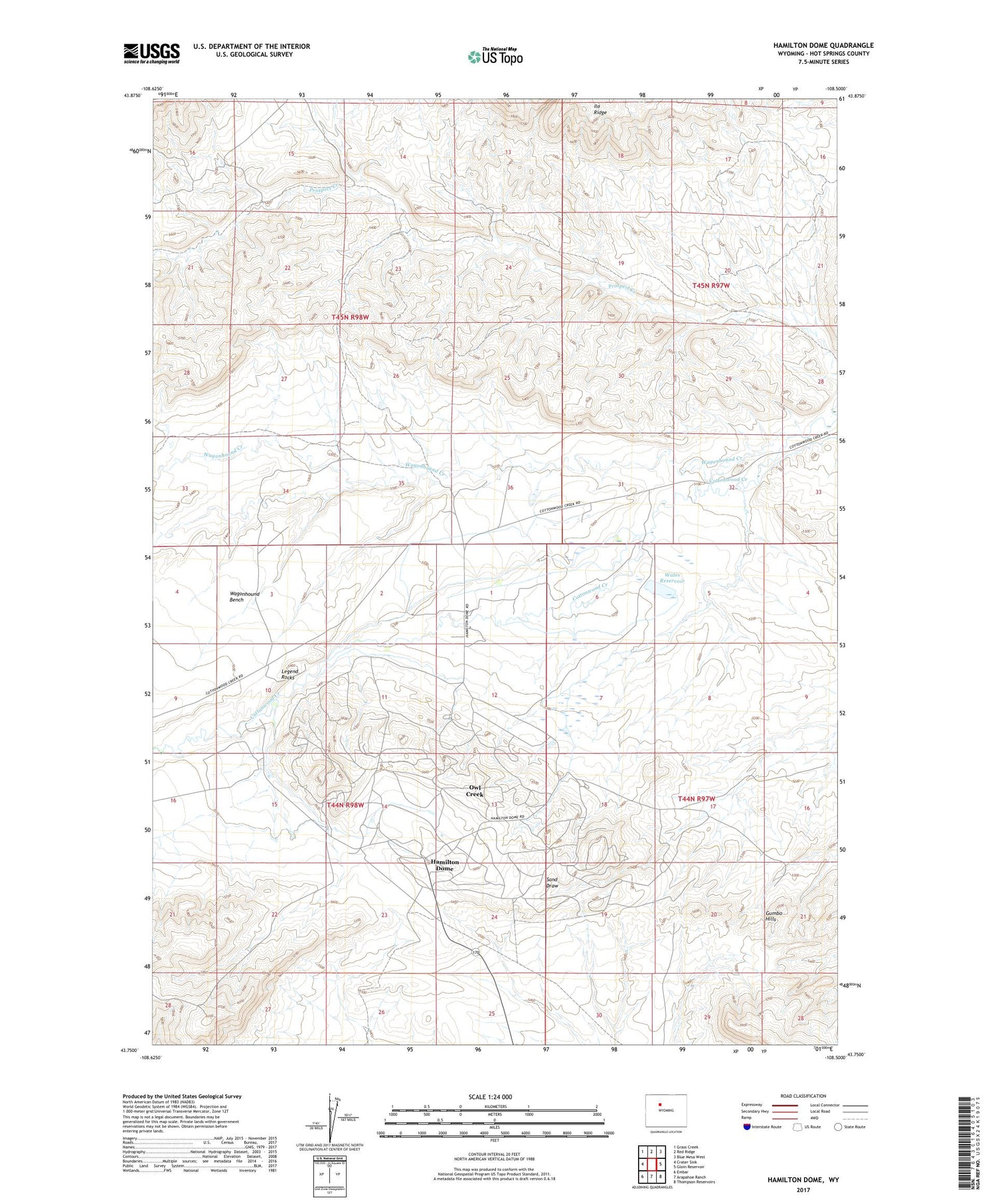 Hamilton Dome Wyoming US Topo Map Image
