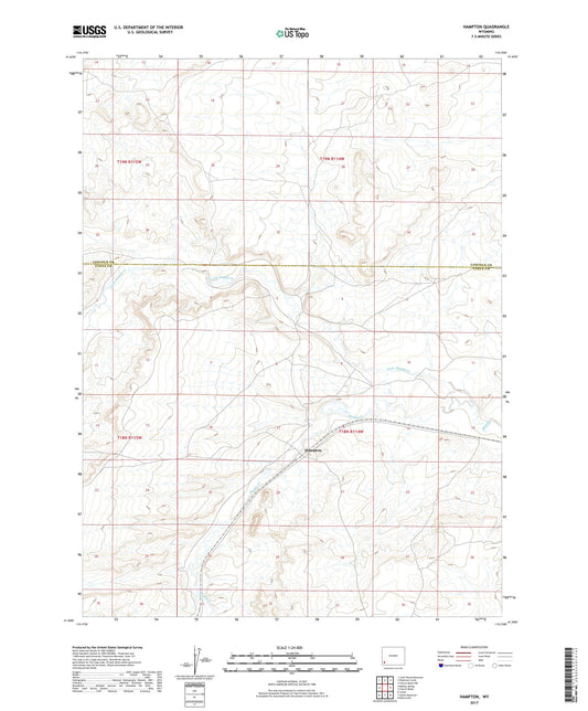 Hampton Wyoming US Topo Map Image