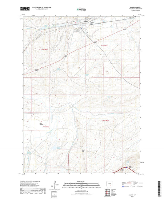 Hanna Wyoming US Topo Map Image