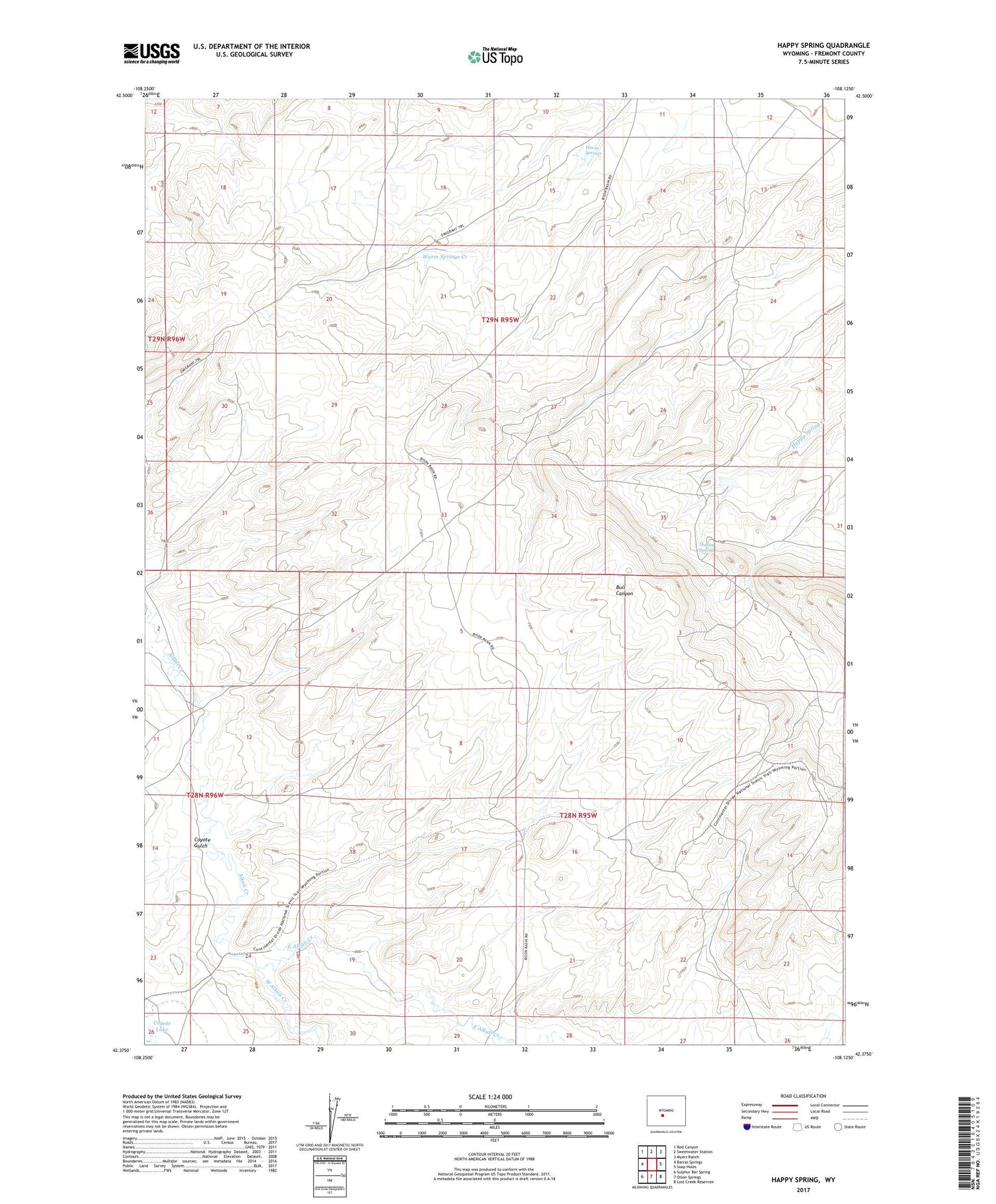Happy Spring Wyoming US Topo Map Image