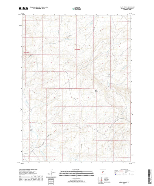 Happy Spring Wyoming US Topo Map Image