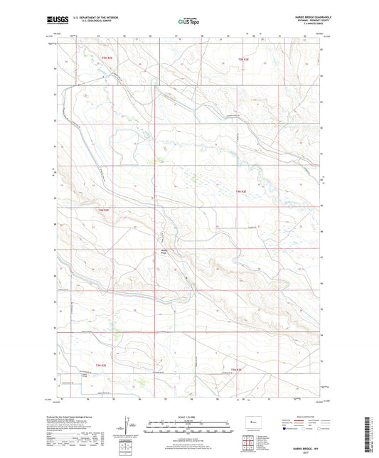 Harris Bridge Wyoming US Topo Map Image