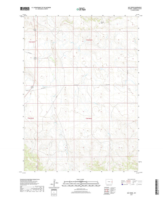 Hat Creek Wyoming US Topo Map Image