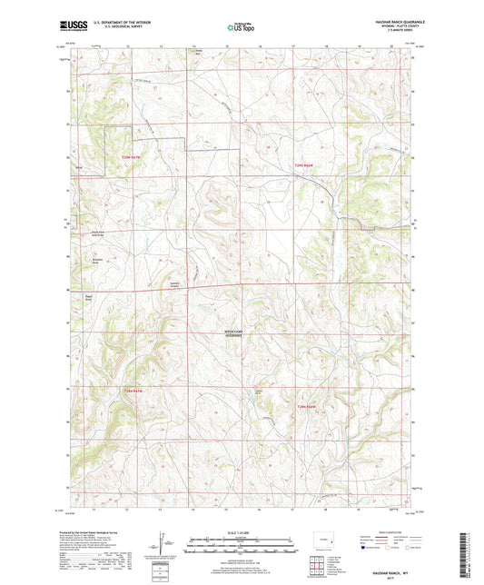 Haushar Ranch Wyoming US Topo Map Image