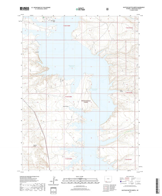 Haystack Buttes North Wyoming US Topo Map Image